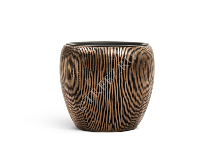 Кашпо TREEZ Effectory - Wow - Конус-Чаша - Тёмное матовое золото фото
