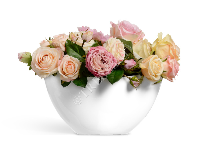 Кашпо TREEZ Effectory - Gloss - Ваза-Лодка малая - Белый глянцевый лак фото