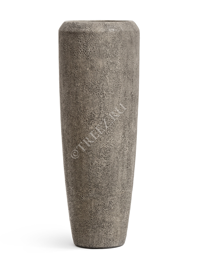 Кашпо TREEZ Effectory - Volcano - Высокий конус Design - Серо-коричневый туф фото