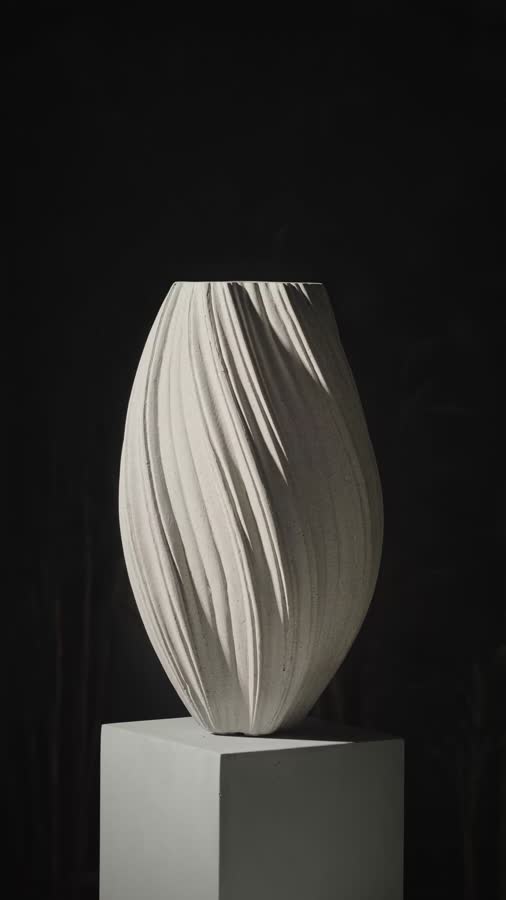 Кашпо TREEZ Effectory - Dune - Высокая Design-ваза - Белый песок фото